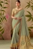 pastel green silk embroidery saree with brocade blouse 13117