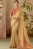 beige pink silk embroidery saree with raw silk blouse 13114