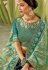 blue silk embroidery saree with raw silk blouse 13105