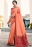 prachi desai peach milano silk saree with blouse 20766