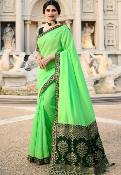 prachi desai light green milano silk saree with blouse 20765