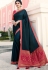 prachi desai dark blue sparkle silk saree with blouse 20763