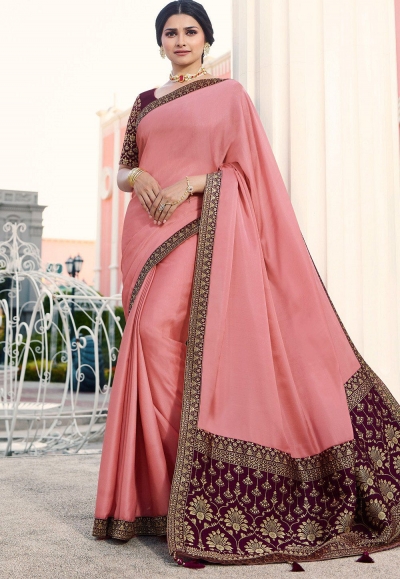 prachi desai pink silk saree with blouse 20762