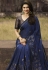 prachi desai blue silk georgette printed saree 20317