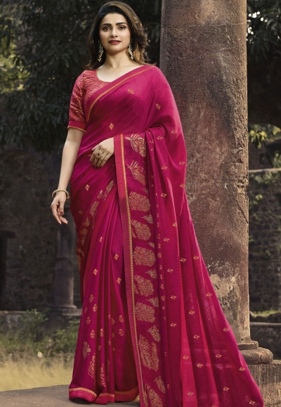 prachi desai pink silk georgette printed saree 20316