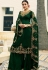 dark green satin georgette embroidered sharara style pakistani suit 16206