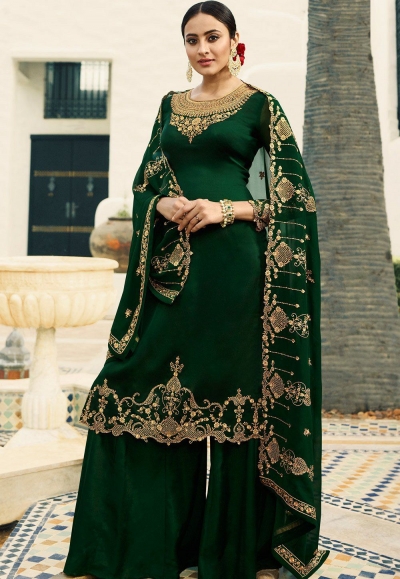 green sharara dress