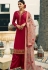 rani pink satin georgette embroidered palazzo style pakistani suit 16201