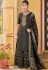 dark grey elegant silk embroidered palazzo style pakistani suit 703