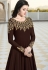 brown georgette floor length embroidered anarkali suit 20040