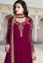 magenta georgette floor length embroidered anarkali suit 20038