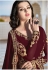 maroon georgette floor length embroidered anarkali suit 20036