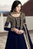 navy blue georgette floor length embroidered anarkali suit 20035