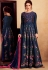 navy blue silk net long embroidered anarkali suit 39001