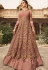 beige net embroidered lehenga style anarkali suit 5307