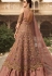 beige net embroidered lehenga style anarkali suit 5307