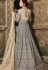 grey tafetta silk front slit lehenga style anarkali suit 5303