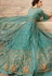 sky blue net embroidered floor length lehenga style anarkali suit 5302