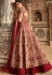 peach maroon tafetta silk embroidered lehenga style anarkali suit 5301