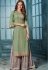 green grey georgette embroidered palazzo style suit 803