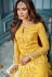 yellow georgette embroidered straight trouser suit 802