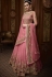 pink net embroidered floor length anarkali suit 15006