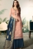 pink blue satin silk sharara style pakistani suit 12005