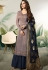 grey blue satin silk sharara style pakistani suit 12002