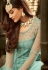 blue shade net embroidered sharara style pakistani suit 61004