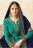 drashti dhami blue satin georgette floor length lehenga style suit 3308