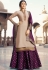 drashti dhami peach purple satin georgette lehenga style suit 3306