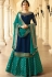 drashti dhami blue satin georgette lehenga style suit 3305