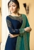 drashti dhami blue satin georgette lehenga style suit 3305