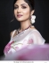 Bollywood Shilpa Shetty Organza white pastel saree