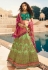 light green silk circular lehenga choli 13245