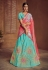 aqua silk embroidered lehenga choli 3225