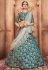 teal blue art silk circular lehenga choli 2008