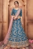 blue art silk embroidered circular lehenga choli 2011