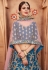 blue art silk embroidered circular lehenga choli 2011