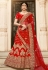 red silk embroidered bridal lehenga choli 9001