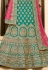 sea green silk circular lehenga choli 9002