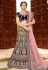 navy blue velvet circular lehenga choli 9005