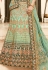 sea green silk circular lehenga choli 9008