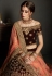 maroon velvet embroidered circular lehenga choli 1901