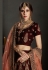 maroon velvet bridal lehenga choli 1904