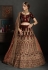 maroon velvet bridal lehenga choli 1904