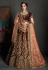 maroon velvet embroidered bridal lehenga choli 1906