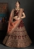 maroon velvet bridal lehenga choli 1909