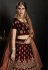 maroon velvet bridal lehenga choli 1909