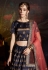 navy blue satin circular lehenga choli 1803